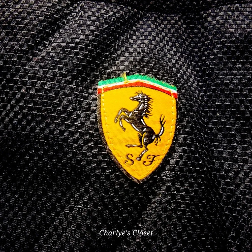 Ferrari Kids Black Scuderia F1 Puffer Vest‎ Full-Zip Quilted M Racing Autobahn